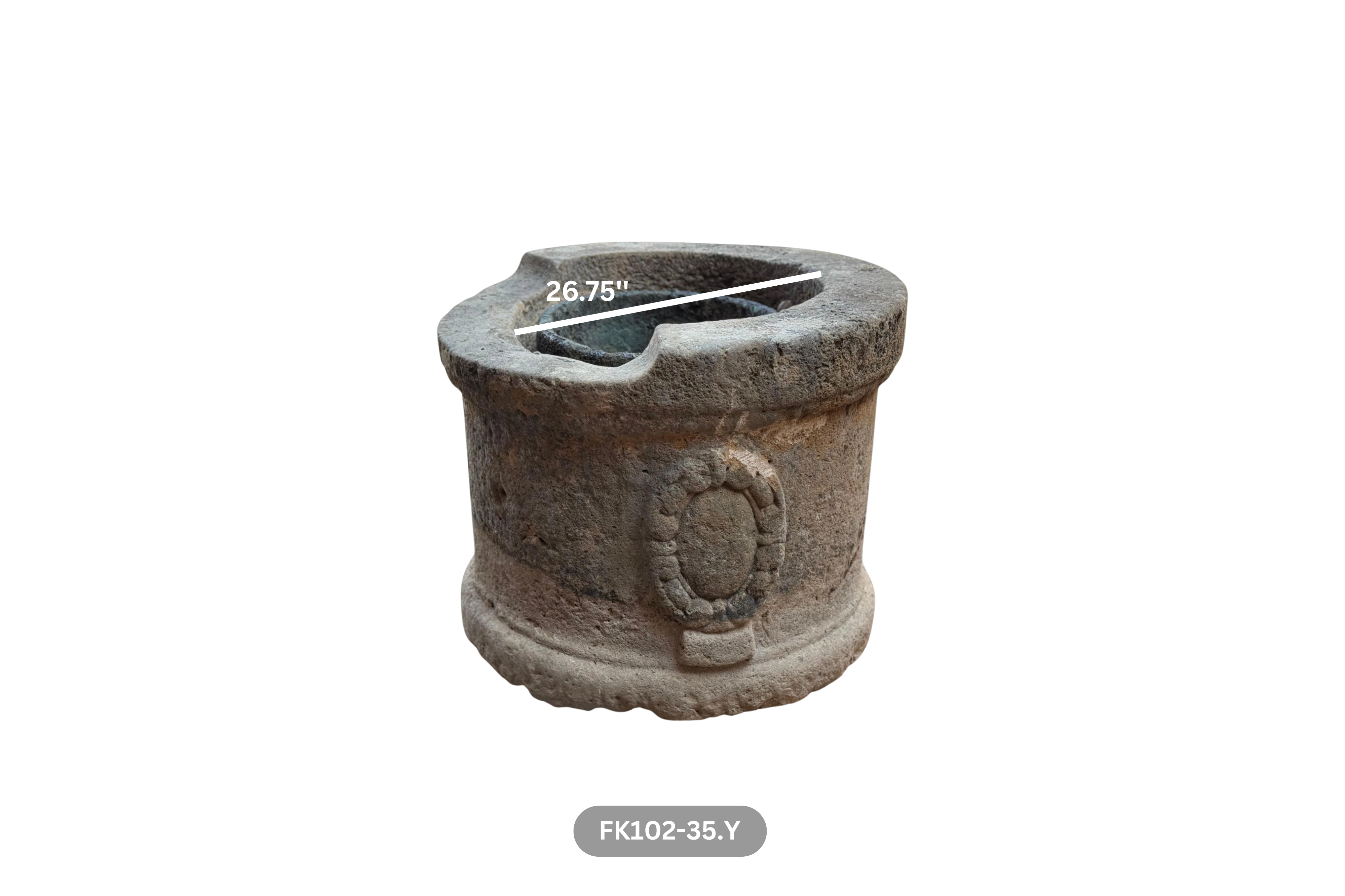 French Antique 18th Century Limestone Well - Image 2